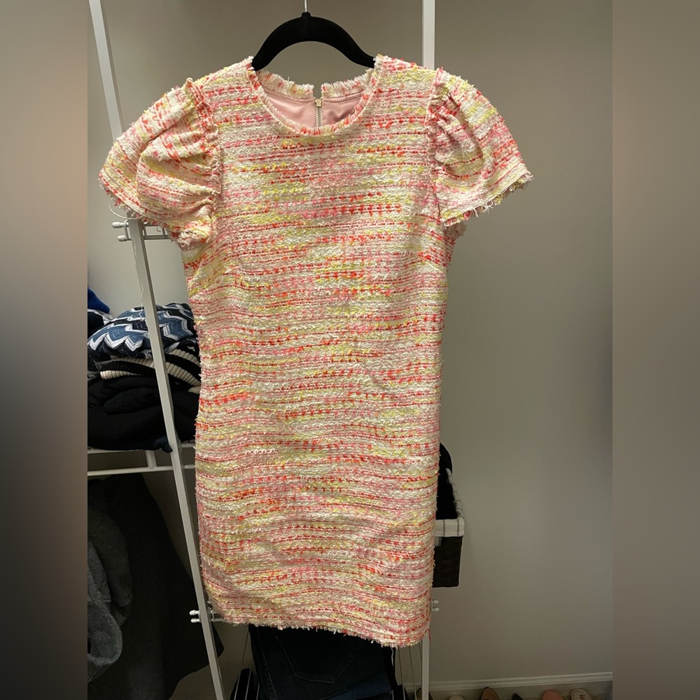 Kate Spade Tweed Puff Sleeve Dress Sz 2